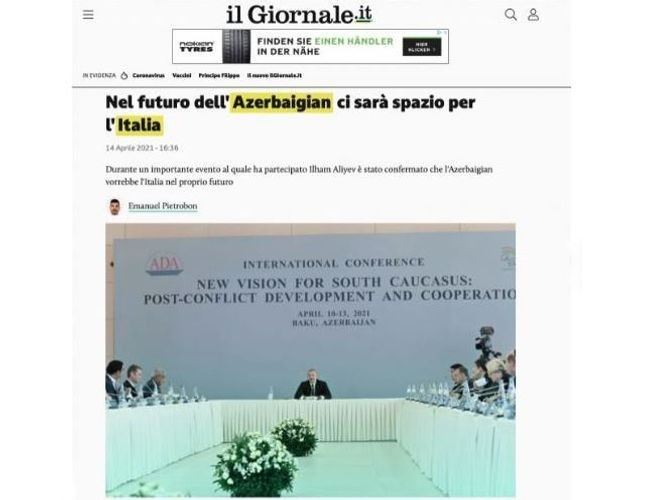 Итальянская пресса широко осветила выступление Ильхама Алиева на международной конференции