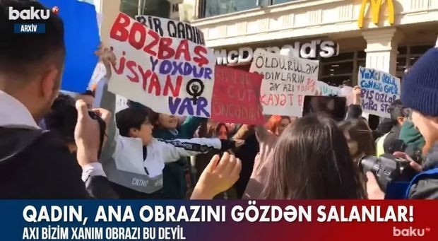 Феминистки пытались провести акцию в центре Баку - ВИДЕО